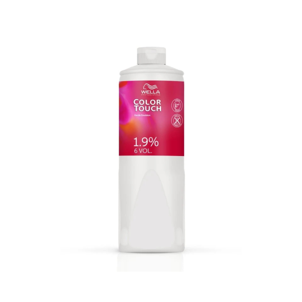Wella Color Touch Emulsion 1.9% volume (6 vol) developer cream in 1 liter bottle for gentle hair coloring and toning