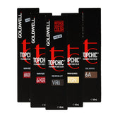 Professional salon packaging of Goldwell Topchic Permanent Hair Colour 60ml cream tube in a cool beige violet reflective tone.